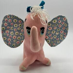 Vintage 70s Dream Pets R.Dakin & Co Dream Pets Pink Elephant Plush Flower Ears